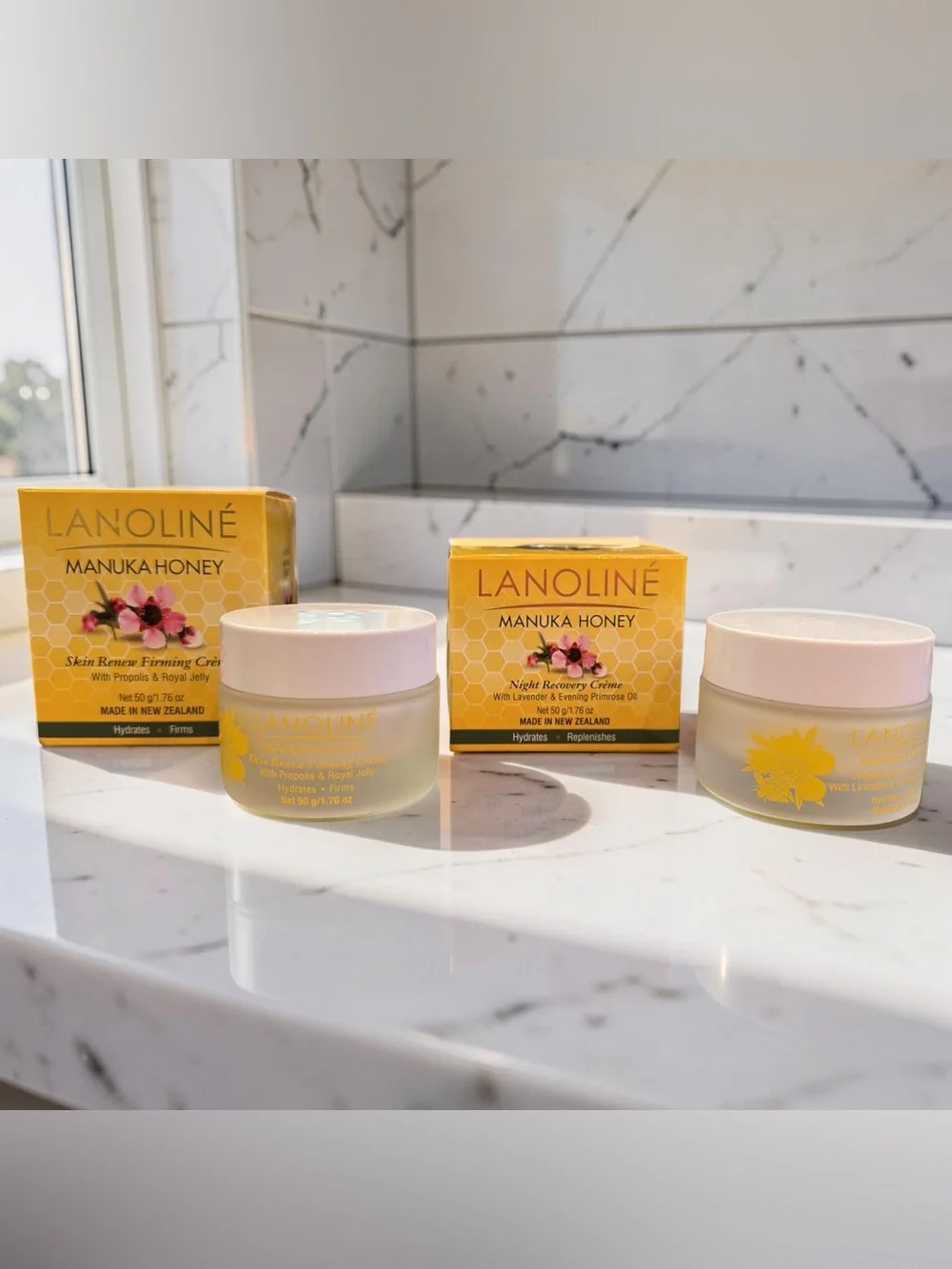 Lanoline NWT Manuka Honey Night Skin Recovery Cream & Skin Renew Firming Cream